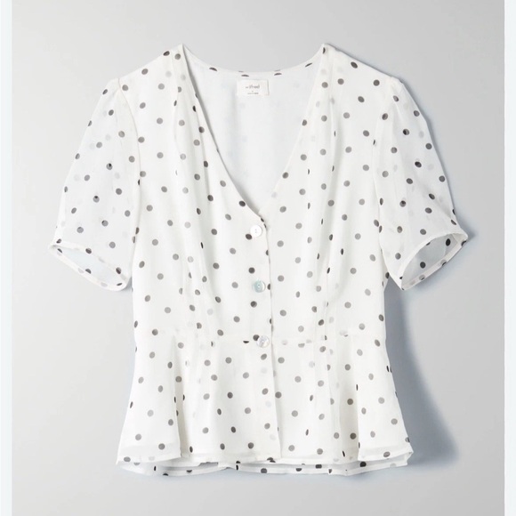 Wilfred Tops - Wilfred White And Black Polka Dot Top